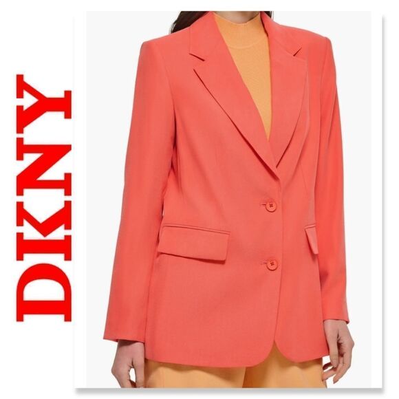 NWT DKNY One-Button Frosted Twill Jacket - Picture 1 of 11